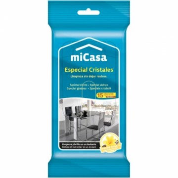 Micasa Влажные салфетки для стеклянных поверхностей 15шт.