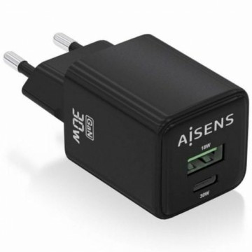 Сетевое зарядное устройство Aisens ASCH-30W2P038-BK Чёрный 30 W (1 штук)