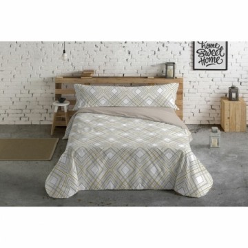 Duvet cover set Hosteline Lineas Beige King size 3 Pieces