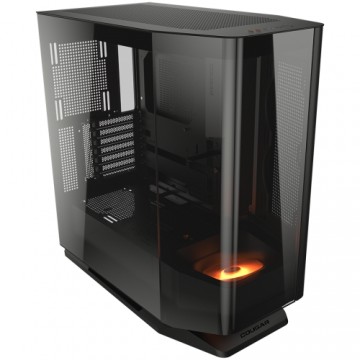 Cougar Gaming COUGAR | FV270 Black | PC Case | Mid tower / Tempered, Curved Glass Perimeter / Quick Detachable Air Filters / Up to 9 Fans (1x120mm RGB Preinstalled) / Black