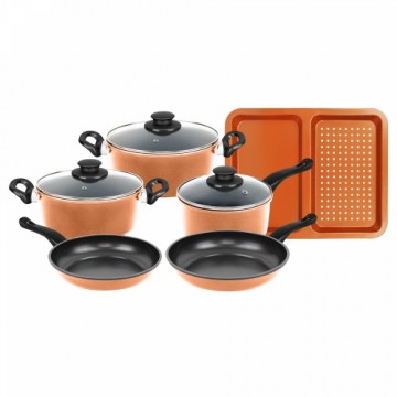 Herzberg Cooking Herzberg HG-04838: 9 Pieces of Non-Stick Copper Cookware Set