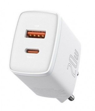 Baseus Compact fast charger USB / USB Type C 20W 3A PD Quick Charge 3.0 white (CCXJ-B02)