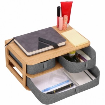 Bamboo organizer with 3 drawers for cosmetics, jewelry box Springos HA0161