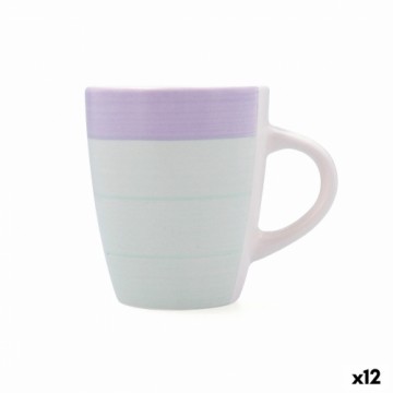 Чашка Quid Kaleido Zaļš Violets Keramika 330 ml (12 gb.)