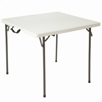 Folding Table Lifetime White Squared Steel Plastic 86 x 86 x 74 cm