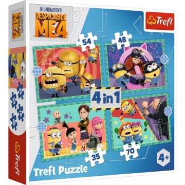 TREFL MINIONS Pužļu komplekts 4in1 Minions