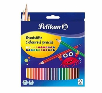 pelikan Colored pencils triangular 3mm lead assorted colors, 24 pieces cardboard case