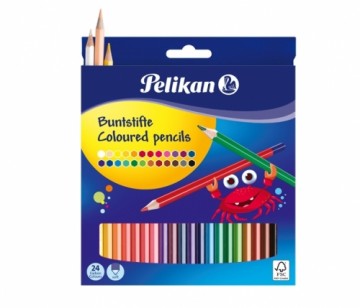 pelikan Colored pencils hexagonal 3mm lead assorted colors, 24 pieces cardboard case