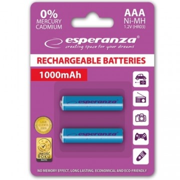 Esperanza EZA101B PRECHARGED HR03 1000MAH ALWAYS READY BLISTERA IEPAKOJUMĀ 2GB.