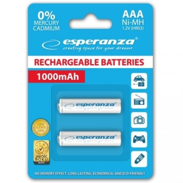 Esperanza EZA101W PRECHARGED HR03 1000MAH ALWAYS READY BLISTERA IEPAKOJUMĀ 2GB.