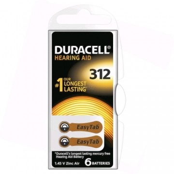 Duracell Hearing 312 (A312) Blister Pack 6pcs.