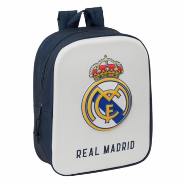 Bērnu soma Real Madrid C.F. Balts Tumši Zils 22 x 27 x 10 cm