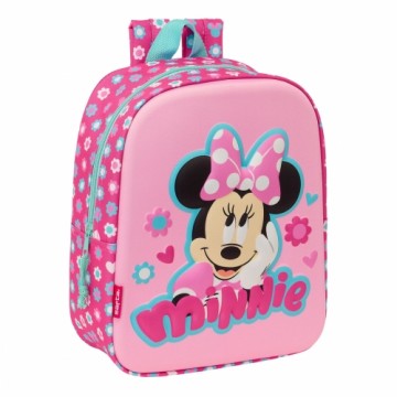 3D Bērnu soma Minnie Mouse Rozā 22 x 27 x 10 cm