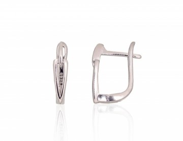 Silver earrings with 'english' lock #2204165(PRh-Gr), Silver 925°, Rhodium (Plating), 2.2 gr.