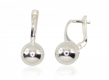 Silver earrings with 'english' lock #2202087, Silver 925°, 4.6 gr.