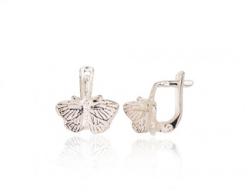 Silver earrings with 'english' lock #2201079, Silver 925°, 2.2 gr.