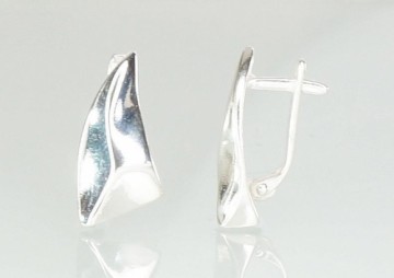 Silver earrings with 'english' lock #2201076, Silver 925°, 3 gr.