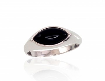 Silver ring #2101699_ON-2, Silver 925°, Onix, Size: 18.5, 2.9 gr.