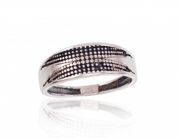 Серебряное кольцо #2101664(POx-Bk), Серебро 925°, оксид (покрытие), Размер: 17.5, 2.2 гр.