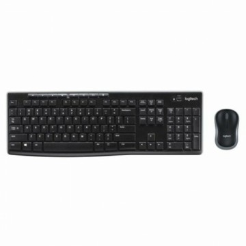 Klaviatūra un Bezvadu Pele Logitech 920-004512 Melns Qwerty itāļu valoda