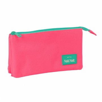 Тройной пенал Nait Nait Rosa fluor Розовый 22 x 12 x 3 cm