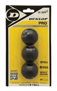 Squash ball Dunlop PRO WSF/PSA Official, 3-blister