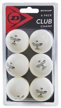 Table tennis balls Dunlop CLUB CHAMP 1 star 6pcs White