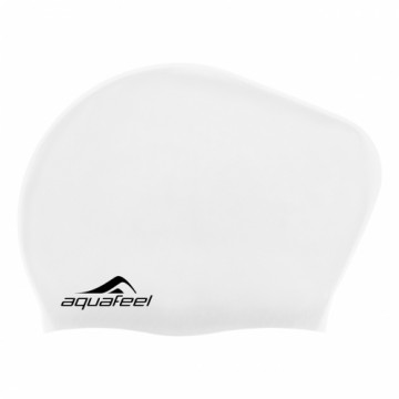 Swimming cap silicone AQUAFEEL 30404 10 white  long hair