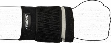 AVENTO Wristband with elastic strap Black/Silver grey S/M