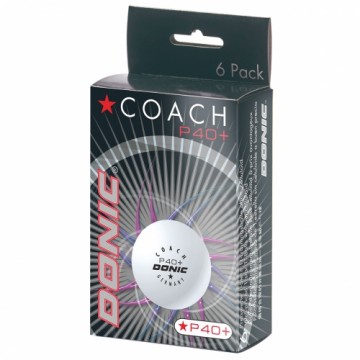 Table tennis ball DONIC P40+ Coach 1star 6 pcs White