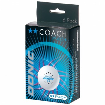 Table tennis ball DONIC P40+  Coach 2 star 6 pcs White