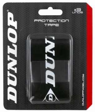 Padel racket protective tape DUNLOP  blister 3 pcs black/white