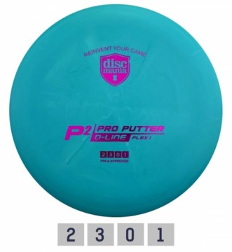 Discgolf DISCMANIA Putter D-LINE P2 FLEX 1 Turquoise 2/3/0/1