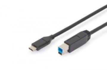 Digitus Connection Cable USB 3.1 Gen.2 SuperSpeed + 10Gbps USB Type C | B M | M Power Delivery  black  1m