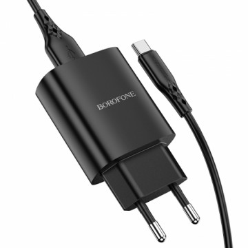 OEM Borofone Wall charger BN1 Innovative - USB - 2,1A with USB to Type C black