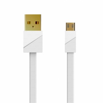 OEM REMAX Cable Gold Plating RC-048m - USB to Micro USB - Quick Charging 3A 1 metre White