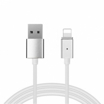 OEM Cable Magnetic Type 1 - USB to Lightning - with detachable plug Iphone 5|6||7|8|X 1 Meter SILVER (blister pack)