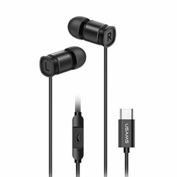USAMS Słuchawki stereo EP-46 USB-C czarny|black 1,2m HSEP4603