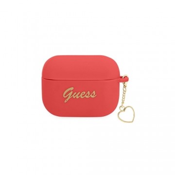Guess case for Airpods Pro GUAPLSCHSR red Silicone Heart Charm