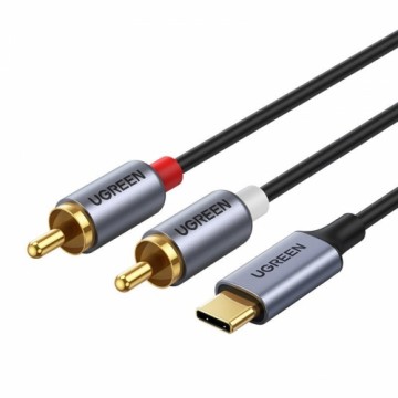 Ugreen USB tipa C (male) - 2RCA (male) audio kabelis 1,5 m pelēks (20193 CM451)