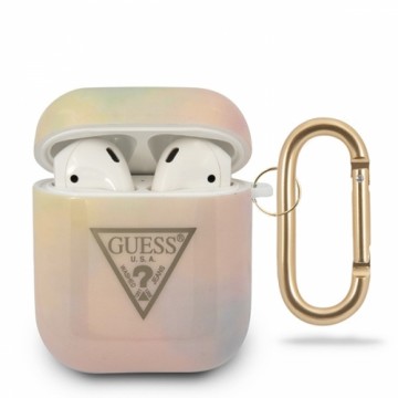 GUACA2TPUMCGG01 Guess TPU T&D Gold Triangle 01 Case for Airpods 1|2 Pink