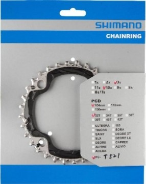 Zobrats Shimano Deore FC-T521 32T-AE 10 ātr. melns (Y1NL98010) (X) (gab.)