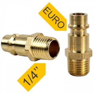 Savienojums EURO ar ārējo vītni 1/4'' (2gab.) Powerplus