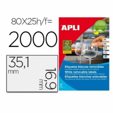 Adhesive labels Apli 10199 White Transparent