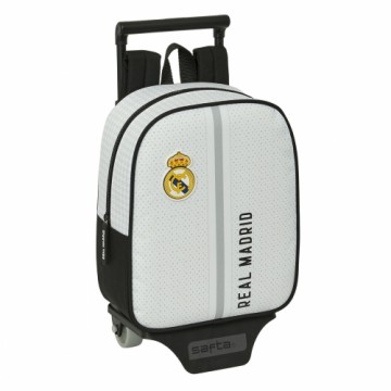 Skolas mugursoma ar riteņiem Real Madrid C.F. Balts Pelēks 22 x 27 x 10 cm