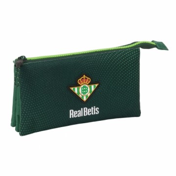 Real Betis BalompiÉ Тройной пенал Real Betis Balompié Зеленый 22 x 12 x 3 cm