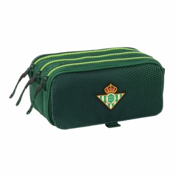 Real Betis BalompiÉ Тройной пенал Real Betis Balompié Зеленый 21,5 x 10 x 8 cm