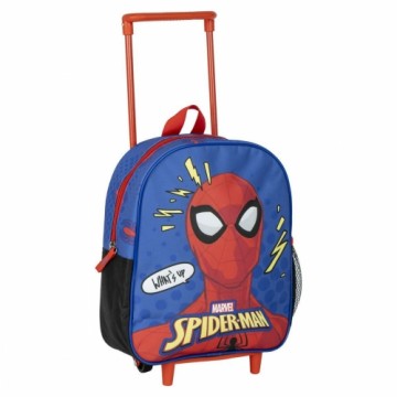 School Rucksack with Wheels Spider-Man Blue 10 x 30 x 25 cm