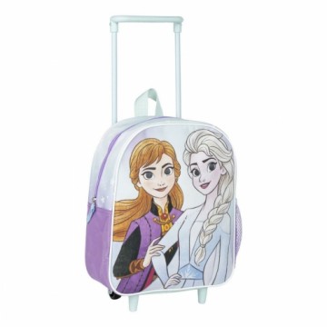 School Rucksack with Wheels Frozen Light Blue 25 x 28 x 10 cm