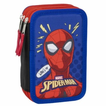 Penālis ar vietu trim zīmuļiem Spider-Man Zils 12,5 x 6,5 x 19,5 cm